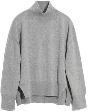 Barrie Iconic Oversized Roll-neck Cashmere Jumper - Grey