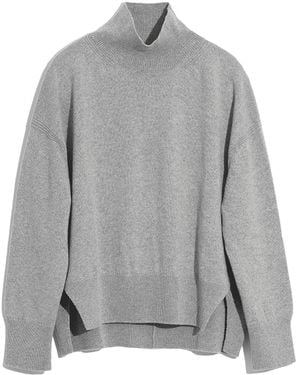 Barrie Iconic Oversized Roll-neck Cashmere Jumper - Grey