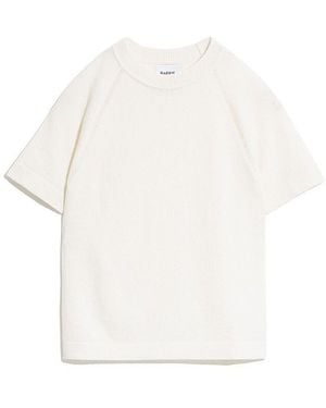 Barrie Cashmere Short Sleeved Top - White
