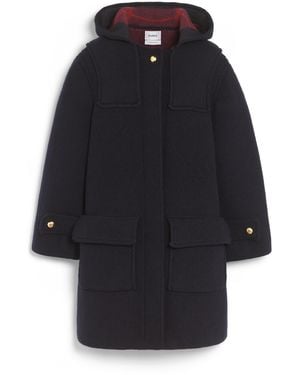 Barrie Duffle Coat In Wool And Cashmere - Black