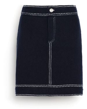 Barrie Denim Cashmere And Cotton Skirt - Blue