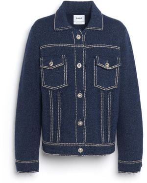 Barrie Denim Regular Cashmere And Cotton Jacket - Blue