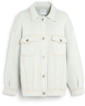 Barrie Denim Oversized Cashmere And Cotton Jacket - White