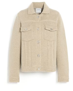 Barrie Denim Patchwork Regular Cashmere And Cotton Jacket - Natural