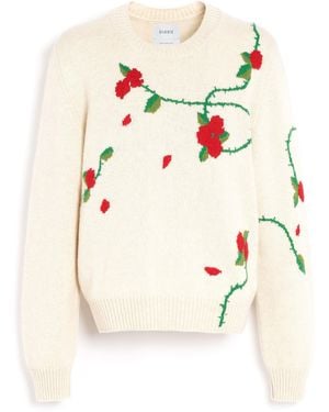 Barrie Cashmere Sweater With Floral Motif - White