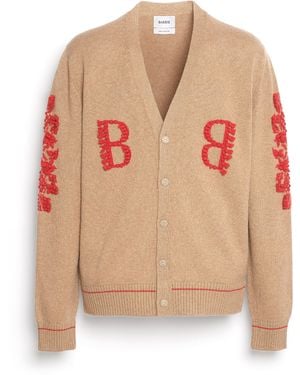 Barrie 3d Logo V-neck Cashmere Cardigan - Pink
