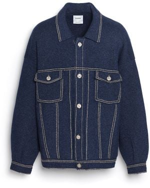 Barrie Denim Oversized Cashmere And Cotton Jacket - Blue