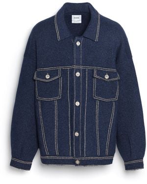 Barrie Denim Oversized Cashmere And Cotton Jacket - Blue