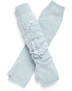 Barrie Cashmere Fingerless Gloves - Blue