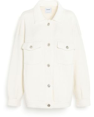 Barrie Denim Oversized Cashmere And Cotton Jacket - White