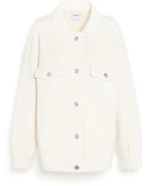 Barrie Denim Oversized Cashmere And Cotton Jacket - White