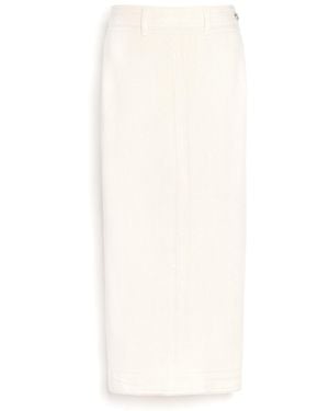 Barrie Long Denim Skirt - Natural