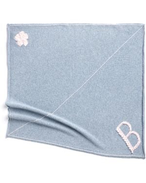 Barrie Cashmere Scarf With Details - Blue