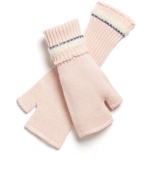 Barrie Shearling-Effect Cashmere Fingerless Gloves - Pink