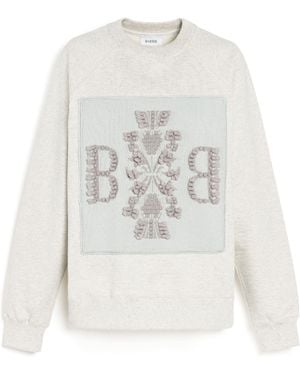 Barrie Sweatshirt With Logo Cashmere Patch - Natural