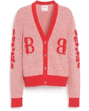 Barrie Cashmere Lace Cardigan With B Logo - Pink