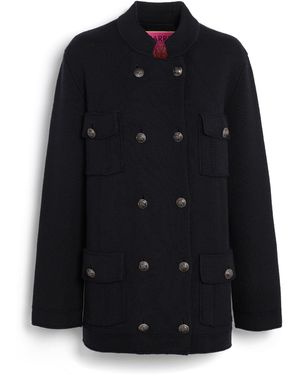 Barrie Cashmere And Cotton Military-style Jacket - Black