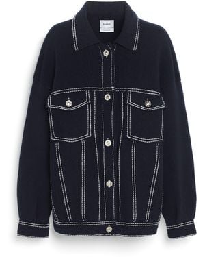 Barrie Denim Oversized Cashmere And Cotton Jacket - Blue