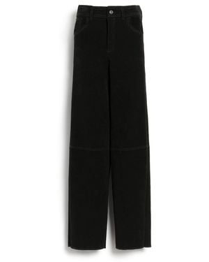 Barrie Suede-effect Trousers - Black