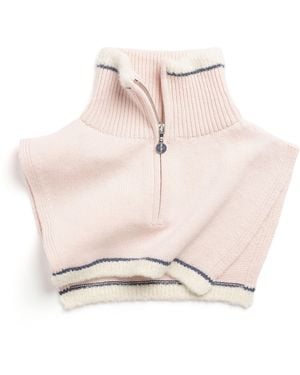 Barrie Shearling Collar In Cashmere And Alpaca - Pink