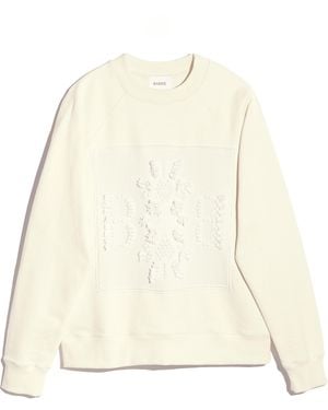 Barrie Sweatshirt With Logo Cashmere Patch - Natural