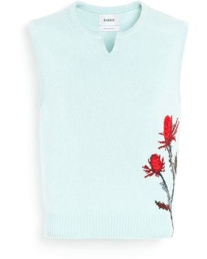 Barrie Thistle Motif Cashmere Top - Blue
