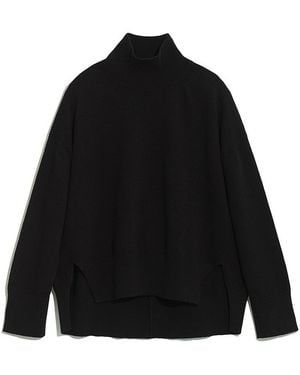 Barrie Iconic Oversized Roll-Neck Cashmere Jumper - Black