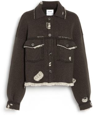 Barrie Denim Fringed Cashmere And Cotton Jacket - Black