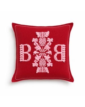 Barrie Logo Cashmere Cushion - Red