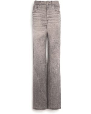 Barrie Cashmere And Cotton Trompe-l'œil Denim Flared Trousers - Grey
