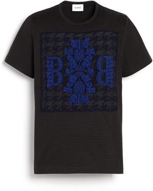 Barrie T-shirt With Cashmere Houndstooth Patch And B Logo - Black