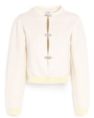 Barrie Cashmere Cardigan With Jeweled Details - White