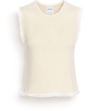 Barrie Denim Fringed Cashmere And Cotton Top - White