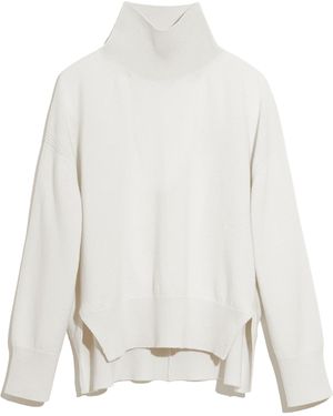 Barrie Iconic Oversized Roll-neck Cashmere Jumper - White