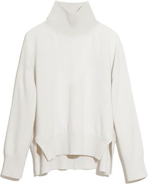 Barrie Iconic Oversized Roll-neck Cashmere Jumper - White