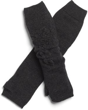 Barrie Cashmere Fingerless Gloves - Black