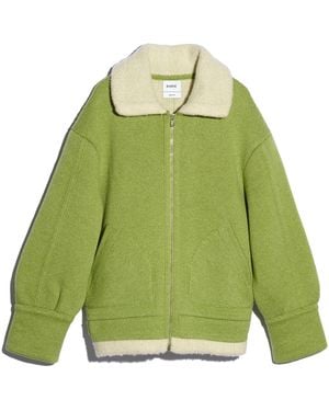 Barrie Cashmere And Alpaca Bomber Jacket - Green