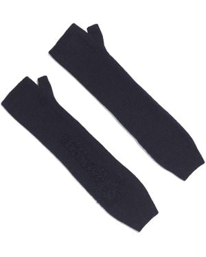 Barrie Cashmere Fingerless Gloves - Blue
