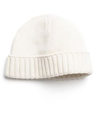 Barrie Chunky Cashmere Beanie - White