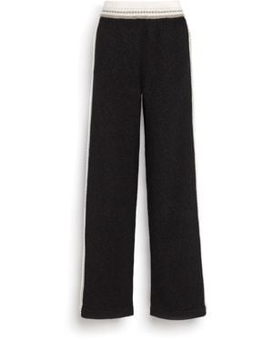 Barrie Trousers In Marled Cashmere - Black