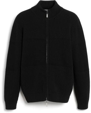Barrie Waffle-effect Cardigan In Cashmere And Wool - Black