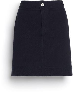 Barrie Denim Cashmere And Cotton Skirt - Blue