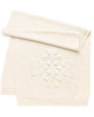 Barrie Cashmere Scarf With 3d Logo - Blue