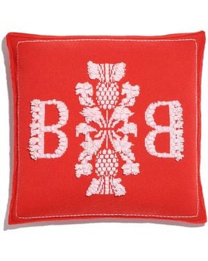 Barrie Logo Cashmere Cushion - Red