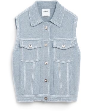 Barrie Oversized Sleeveless Denim Jacket - Blue