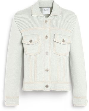 Barrie Denim Fitted Cashmere And Cotton Jacket - White