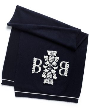 Barrie Cashmere Scarf With 3d Logo - Blue