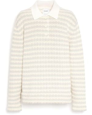 Barrie Cashmere Lace Polo Shirt - White