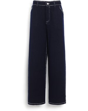 Barrie Denim Trousers In Cashmere And Cotton - Blue