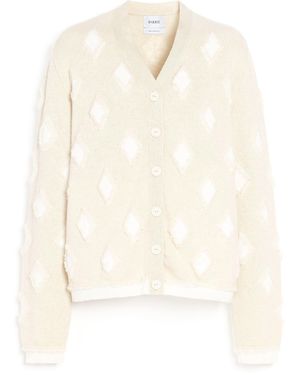 Barrie Argyle Motif Cashmere Cardigan - White